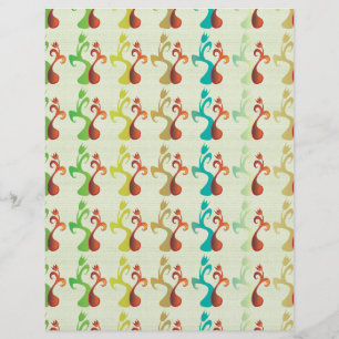 Abstrakt Modern Multifärgad Tulip-Blommönster