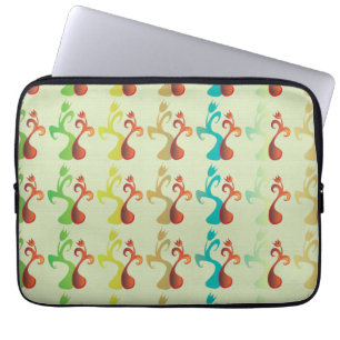 Abstrakt Modern Multifärgad Tulip-Blommönster Laptop Fodral