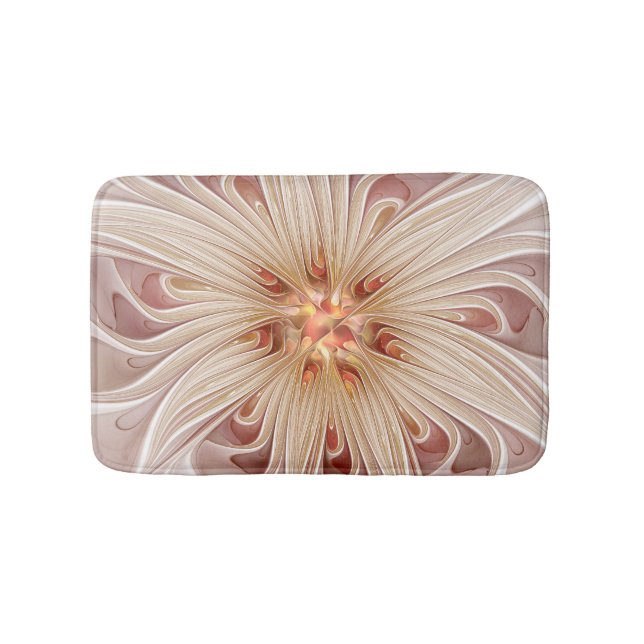 Abstrakt Modern Pastellkrita Flower Fractal Art Badrumsmatta (Framsidan)