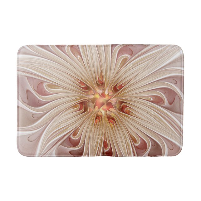 Abstrakt Modern Pastellkrita Flower Fractal Art Badrumsmatta (Framsidan)