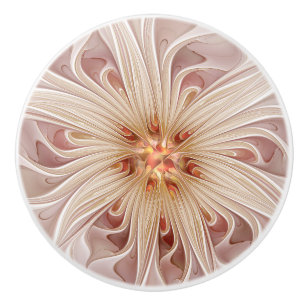 Abstrakt Modern Pastellkrita Flower Fractal Art Knopp