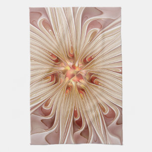 Abstrakt Modern Pastellkrita Flower Fractal Art Kökshandduk