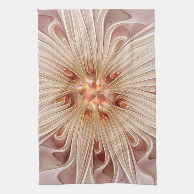 Abstrakt Modern Pastellkrita Flower Fractal Art Kökshandduk (Vertikal)