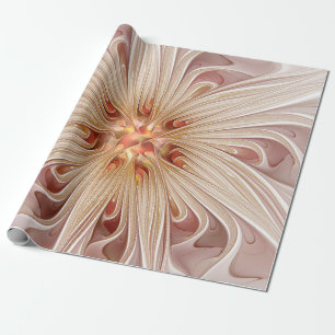 Abstrakt Modern Pastellkrita Flower Fractal Art Presentpapper
