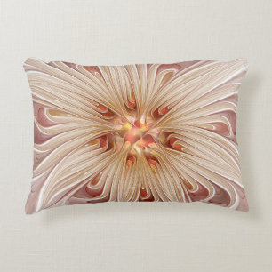 Abstrakt Modern Pastellkrita Flower Fractal Art Prydnadskudde