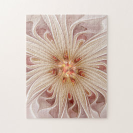 Abstrakt Modern Pastellkrita Flower Fractal Art Pussel