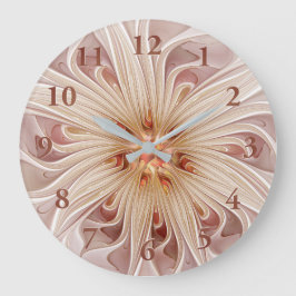 Abstrakt Modern Pastellkrita Flower Fractal Art Stor Klocka