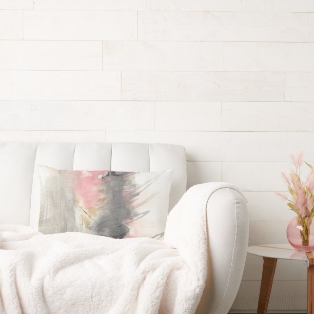 Abstrakt Modern Paweed Rosa Guld Lumbarkudde (Soffa)