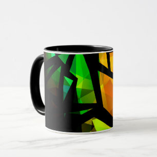 Abstrakt modern polygonal graffiti geometrisk dar mugg