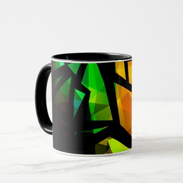 Abstrakt modern polygonal graffiti geometrisk dar mugg (Framsida vänster)