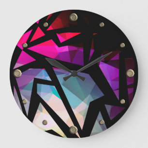 Abstrakt modern polygonal graffiti geometrisk dar stor klocka