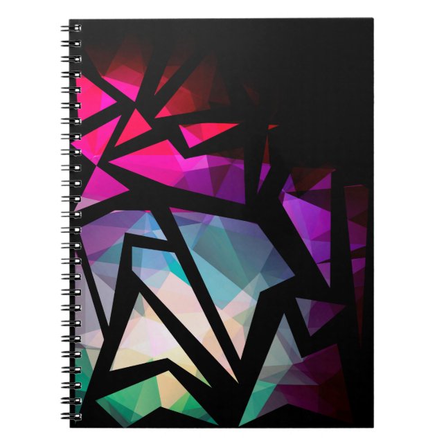 Abstrakt modern polygongraffiti geometridar anteckningsbok (Framsidan)