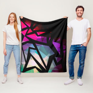 Abstrakt modern polygongraffiti geometridar fleecefilt