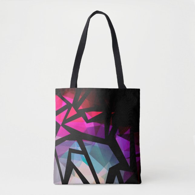 Abstrakt modern polygongraffiti geometridar tygkasse (Framsida)