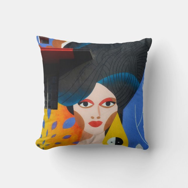 Abstrakt Modern Porträtt Art Pillow Kudde (Framsida)