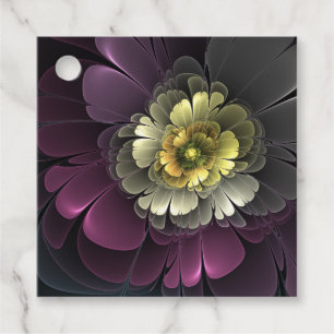 Abstrakt Modern Purpur Khaki Grå Blomma Anpassad Gåvor Etiketter