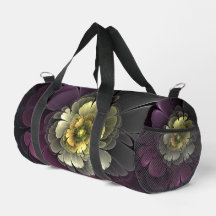 Abstrakt Modern Purpur Khaki Grå Fraktal Blomma