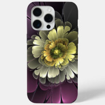 Abstrakt Modern Purpur Khaki Grå Fraktal Blomma