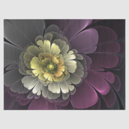Abstrakt Modern Purpur Khaki Grå Fraktal Blomma