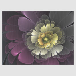 Abstrakt Modern Purpur Khaki Grå Fraktal Blomma