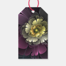 Abstrakt Modern Purpur Khaki Grå Fraktal Blomma