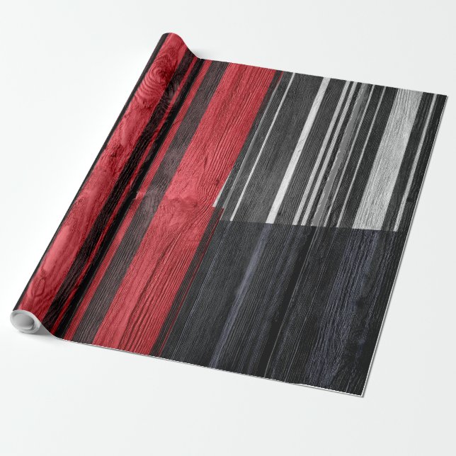 Abstrakt Modern Rand Pastel Wood #3 Presentpapper (Utrullad)