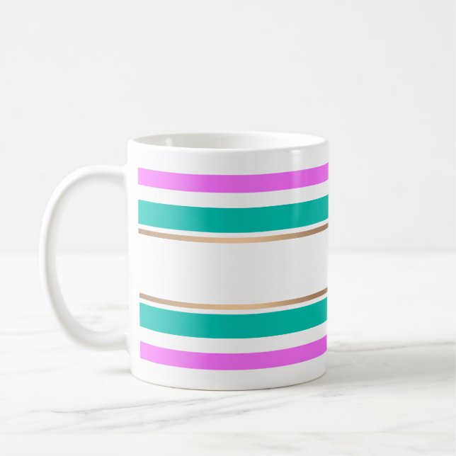 Abstrakt modern randig strimmig elegant rolig söt  kaffemugg (Vänster)