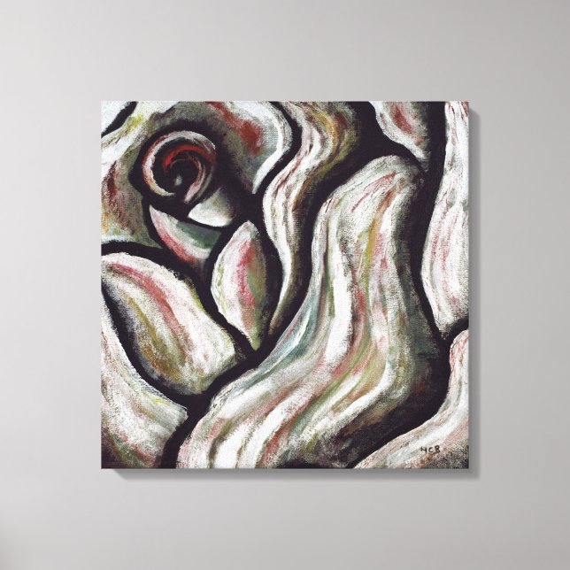 Abstrakt Modern Red Black Ro Flower Art-målning Canvastryck (Framsida)