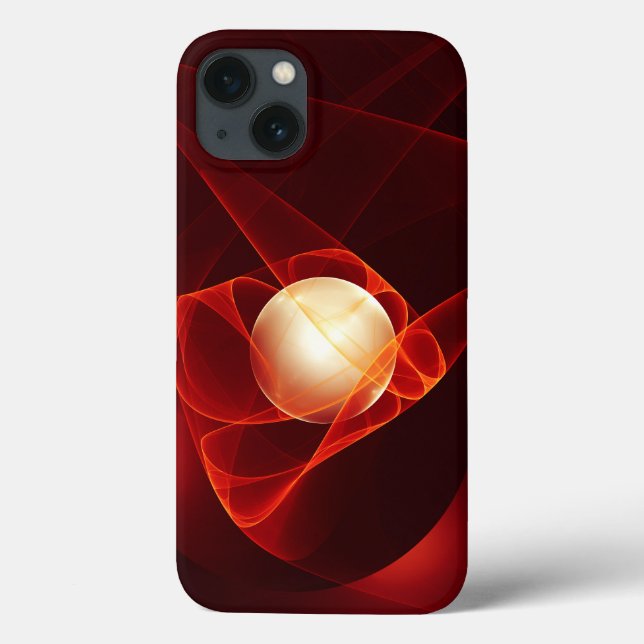 Abstrakt Modern Red Cream Fantasy Fractal Art (Baksida)