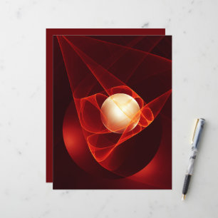 Abstrakt Modern Red Cream Fantasy Fractal Art