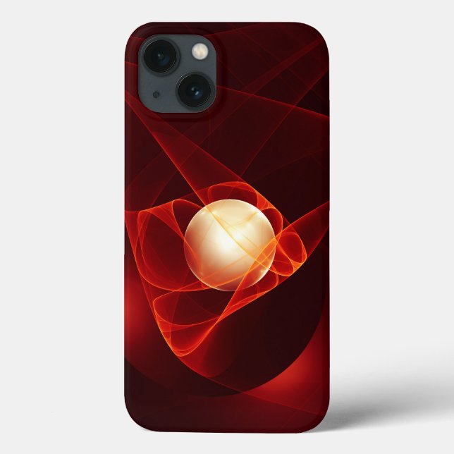 Abstrakt Modern Red Cream Fantasy Fractal Art (Baksida)
