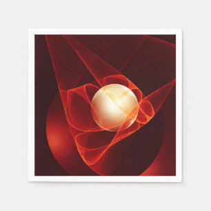Abstrakt Modern Red Cream Fantasy Fractal Art Pappersservett