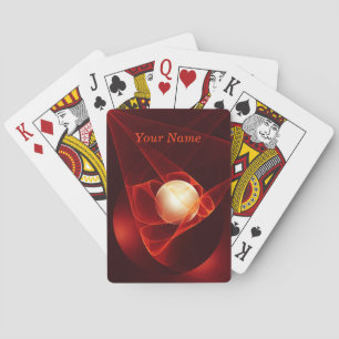 Abstrakt Modern Red Cream Fantasy Fractal Namn Casinokort