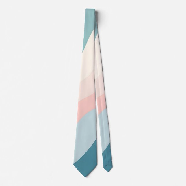 Abstrakt Modern Röda Rosa Mint Kollektion Slips (Framsida)