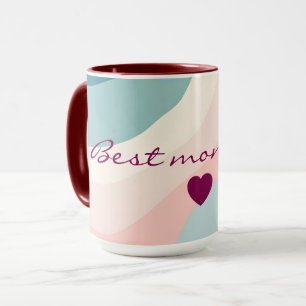 Abstrakt Modern Röda Rosa Mint Samling Mugg
