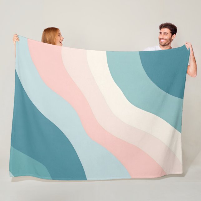 Abstrakt Modern Röda Rosa Mintkollektion Fleecefilt (På plats)