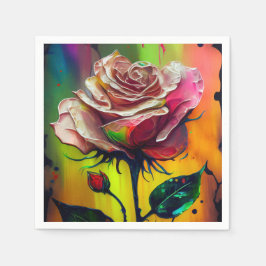 Abstrakt Modern Rosa ros Bröllop Pappersservett