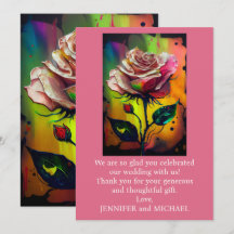 Abstrakt modern rosa rosor tackkort