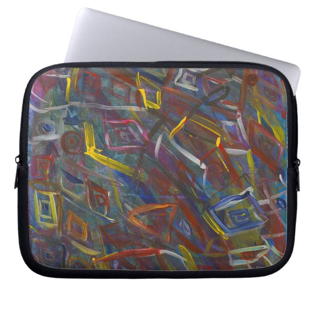 Abstrakt Modern "Squares" Laptop sleeve (Framsidan)