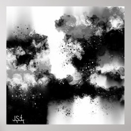 Abstrakt Modern svartvit utskrift Poster