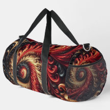 Abstrakt Modern Swirling Red, Black och Guld