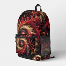 Abstrakt Modern Swirling Red, Black och Guld