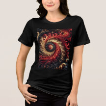 Abstrakt Modern Swirling Red, Black och Guld