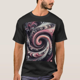 Abstrakt Modern trådlös Rosa, svartvitt T Shirt