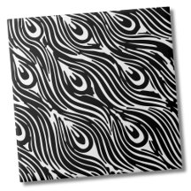Abstrakt Modern Trendig Feather Black White-utskri