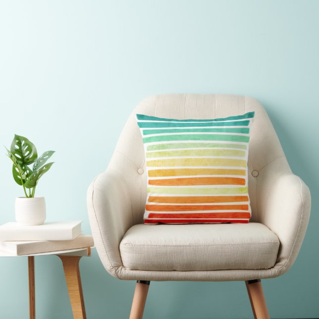 Abstrakt Modern Tropical Summer Färg Brushstroke Kudde (Stol)