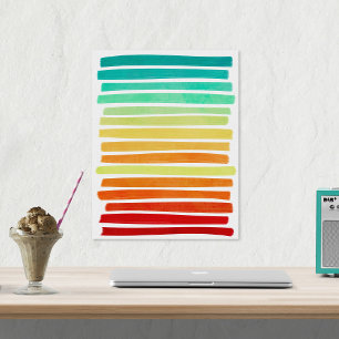 Abstrakt Modern Tropical Summer Färg Brushstroke Poster