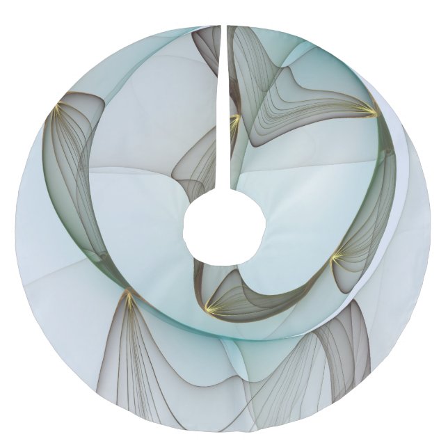 Abstrakt Modern Turcos Brown Guld Elegance Julgransmatta Borstad Polyester (Framsidan)