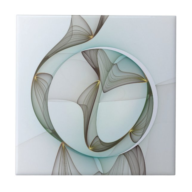 Abstrakt Modern Turcos Brown Guld Elegance Kakelplatta (Framsidan)