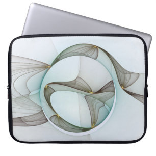 Abstrakt Modern Turcos Brown Guld Elegance Laptop Fodral